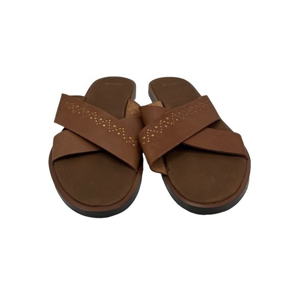 Sanuk Tobacco Gold Yoga Adley Slip On Embellished Sandals Size 7 Women's - Picture 3 of 9